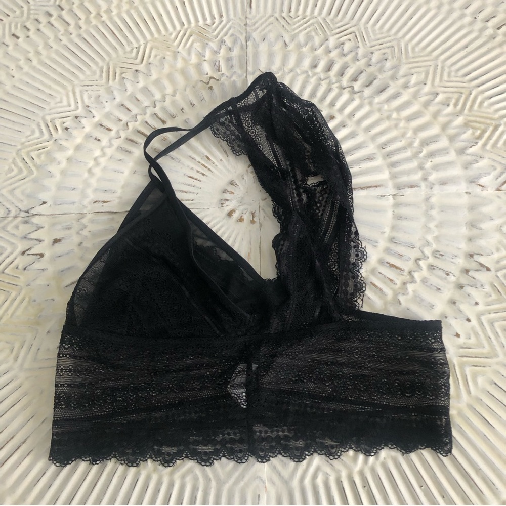 New Leto Collection Patterned Lace Keyhole Bralette Large - Picture 8 of 11